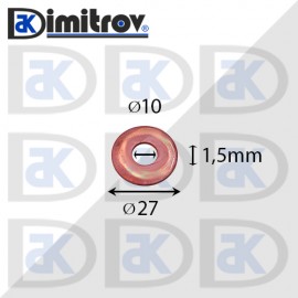 Дифтунга Ø 10 х Ø 27 х 1,5 mm медна